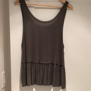 Olive green peplum tank